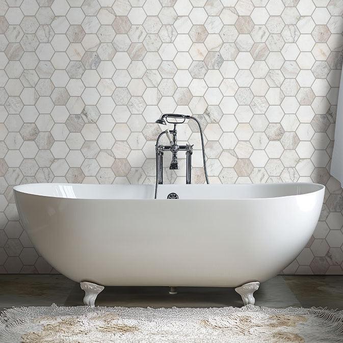 MSI Arabescato Venato White (5" Hexagon Pieces) 11.25" x 11.25" Honed Marble Mosaic Tile