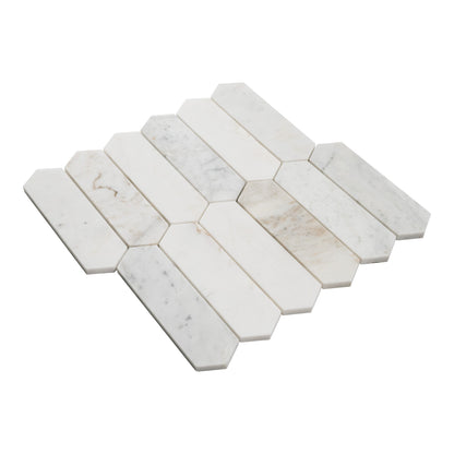 MSI Arabescato Venato White Picket 11.75" x 12" Honed Marble Mosaic Tile