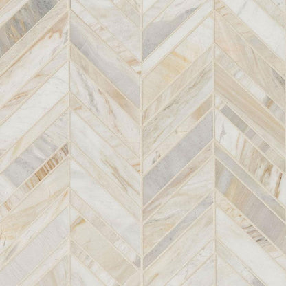 MSI Athena Gold Chevron Pattern 12" x 12" Honed Marble Mosaic Tile