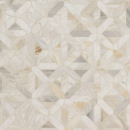 MSI Athena Gold Geometrica 12" x 12" Honed Marble Mosaic Tile
