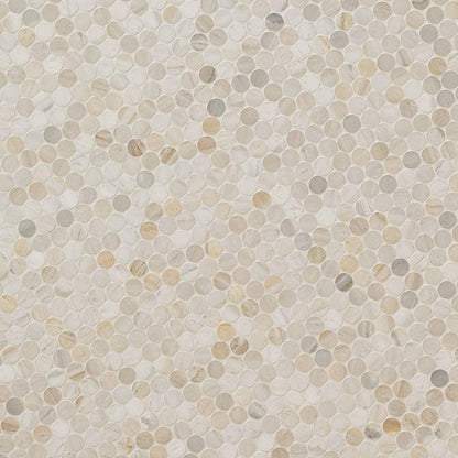 MSI Athena Gold Pennyround 12" x 12" Honed Marble Mosaic Tile