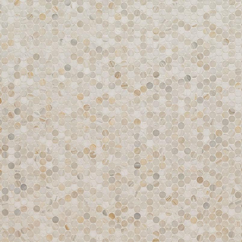 MSI Athena Gold Pennyround 12" x 12" Honed Marble Mosaic Tile