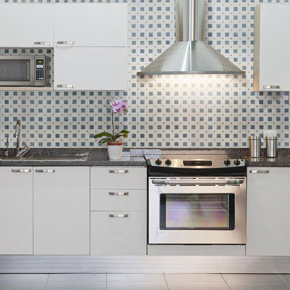 MSI Azula Hatchwork 12" x 12" Polished Marble Mosaic Tile