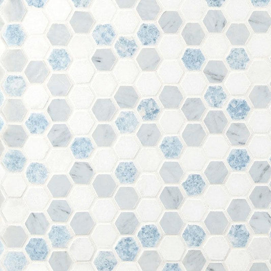 MSI Azula Hexagon 11.75" x 11.75" Polished Marble Mosaic Tile