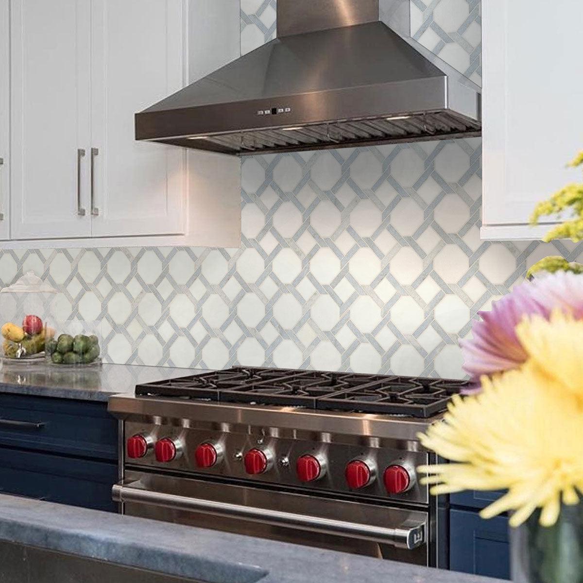 MSI Azula Kaya 11.25" x 11.25" Polished Marble Mosaic Tile