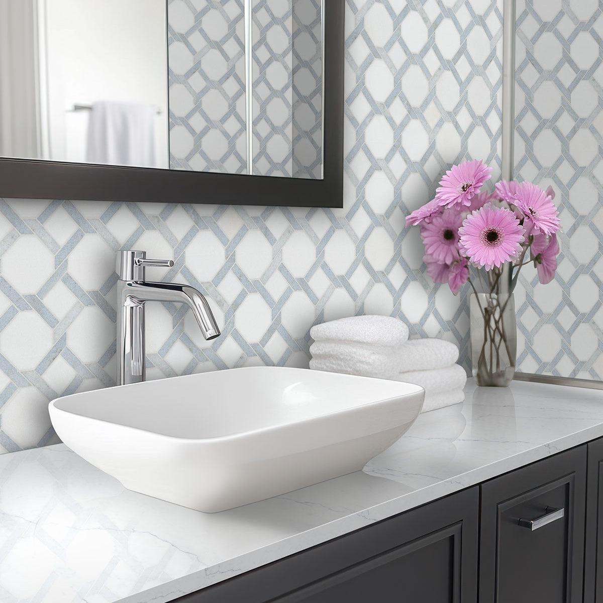 MSI Azula Kaya 11.25" x 11.25" Polished Marble Mosaic Tile
