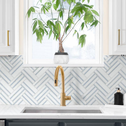 MSI Azula Linea 10.5" x 10.25" Polished Marble Mosaic Tile