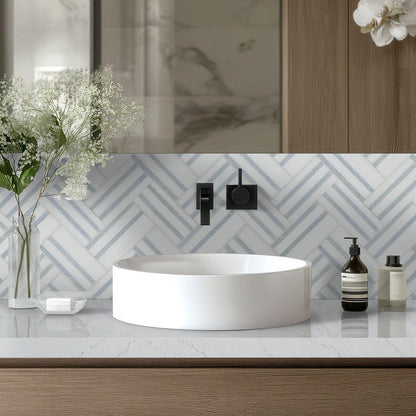MSI Azula Linea 10.5" x 10.25" Polished Marble Mosaic Tile
