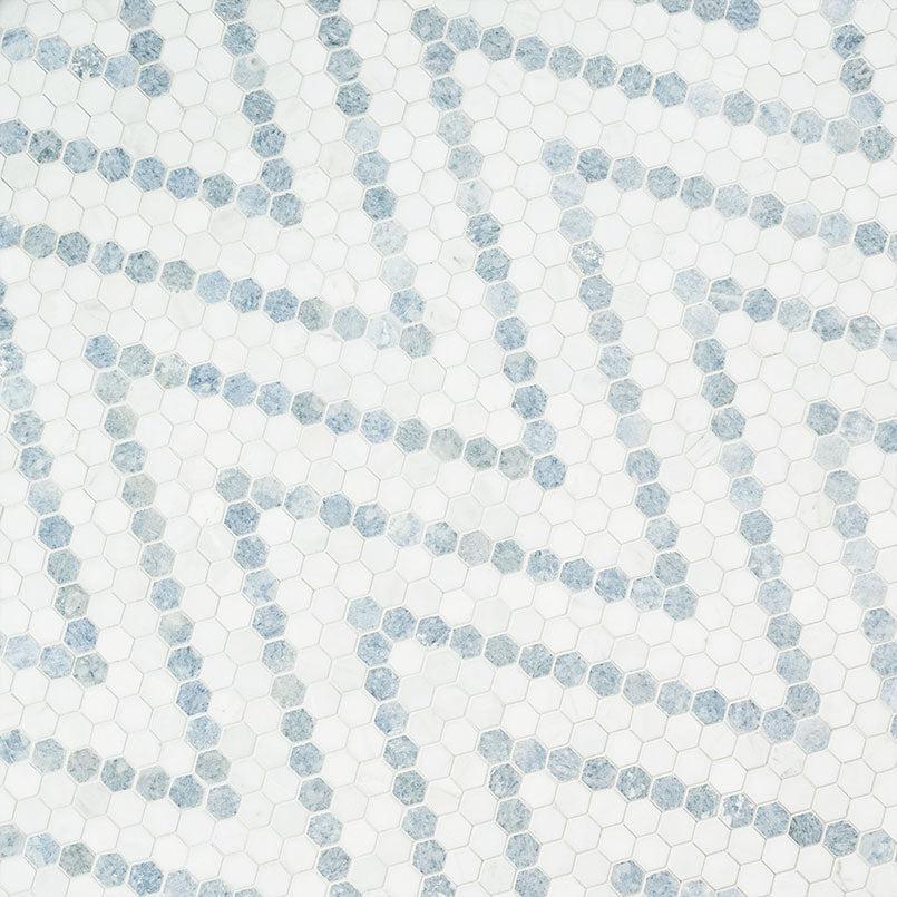 MSI Azula Sazi (1" x 1" Hexagon Pieces) 12.25" x 12.25" Polished Marble Mosaic Tile
