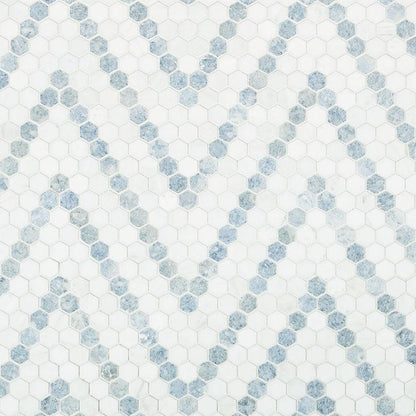 MSI Azula Sazi (1" x 1" Hexagon Pieces) 12.25" x 12.25" Polished Marble Mosaic Tile