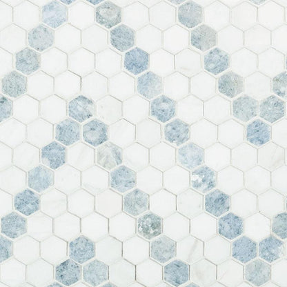 MSI Azula Sazi (1" x 1" Hexagon Pieces) 12.25" x 12.25" Polished Marble Mosaic Tile