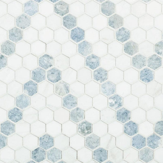 MSI Azula Sazi (1" x 1" Hexagon Pieces) 12.25" x 12.25" Polished Marble Mosaic Tile