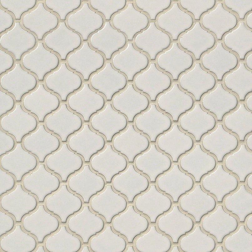 MSI Bianco Arabesque 10.25" x 10.25" Polished Porcelain Mosaic Tile