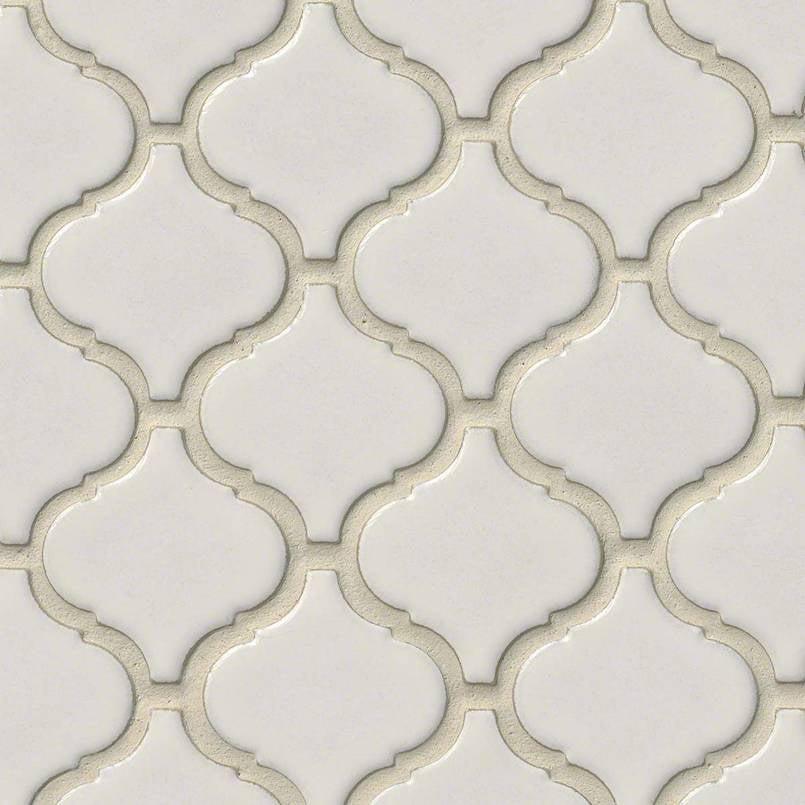MSI Bianco Arabesque 10.25" x 10.25" Polished Porcelain Mosaic Tile