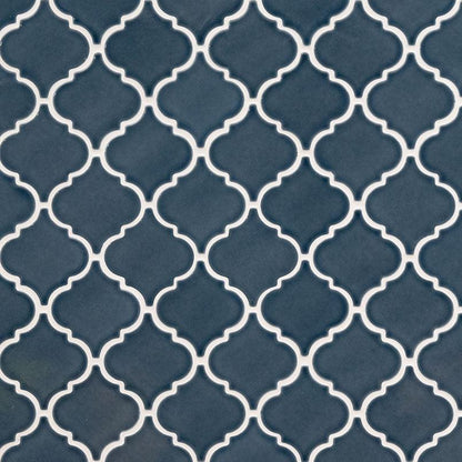 MSI Blue Bay Arabesque 13" x 13" Polished Ceramic Mosaic Tile