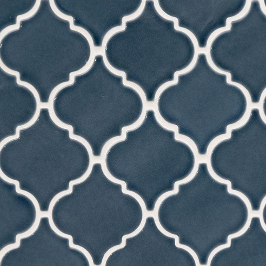 MSI Blue Bay Arabesque 13" x 13" Polished Ceramic Mosaic Tile