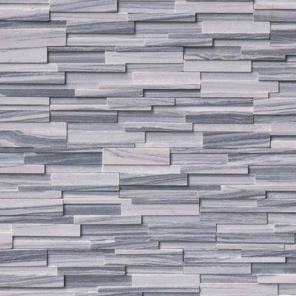 MSI Surfaces Alaska Gray 3D 6" x 24" Marble Stacked Stone