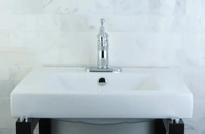 Mission Rectangular Ceramic White Semi-Recessed Vessel Sink