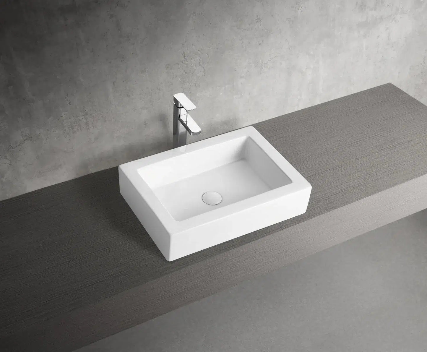 Pacifica Rectangular White Ceramic Vessel Sink