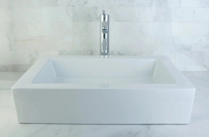 Pacifica Rectangular White Ceramic Vessel Sink