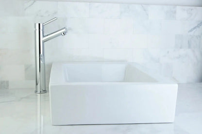 Pacifica Rectangular White Ceramic Vessel Sink