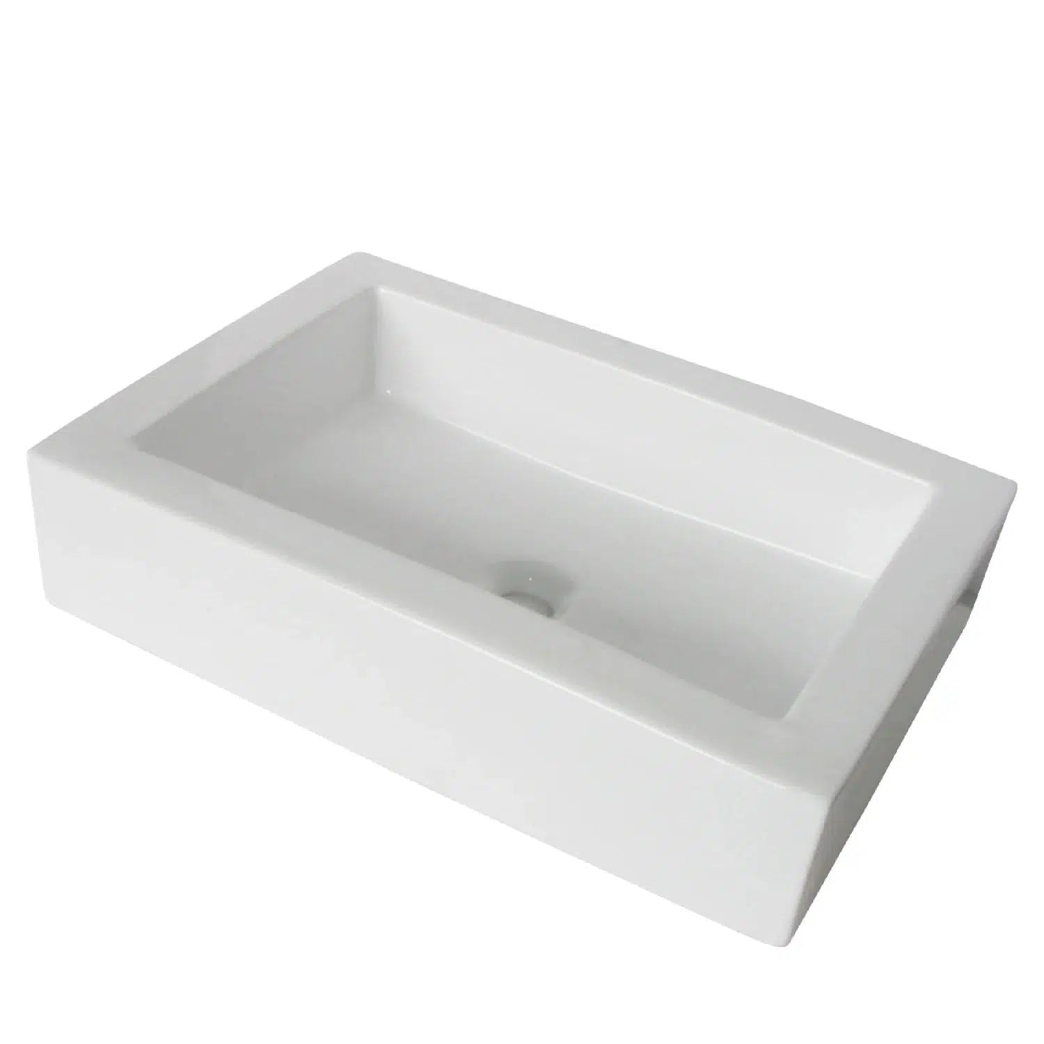 Pacifica Rectangular White Ceramic Vessel Sink