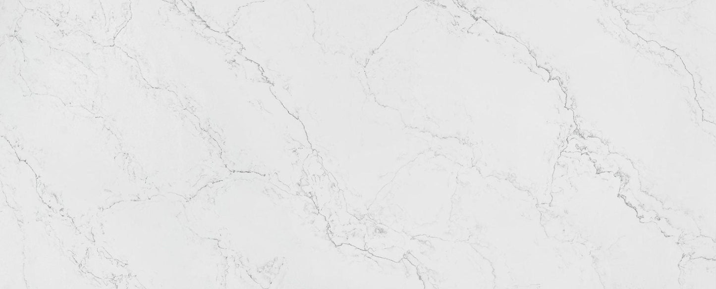 Raphael Stone Ariston White Polished 126" x 63" Quartz Slab