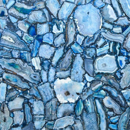 Raphael Stone Blue Agate Classic Polished 120" x 57" Semi-Precious Natural Quartz Slab