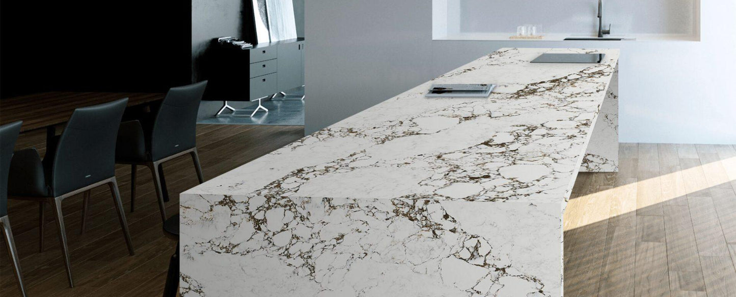 Raphael Stone Calacatta Capria Polished 126" x 63" Quartz Slab