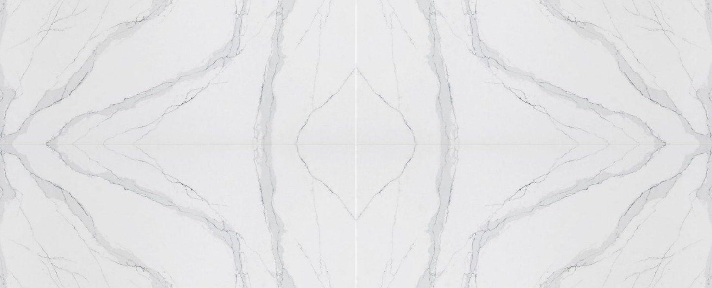 Raphael Stone Calacatta Luo Bookmatched Polished 126" x 63" Quartz Slab