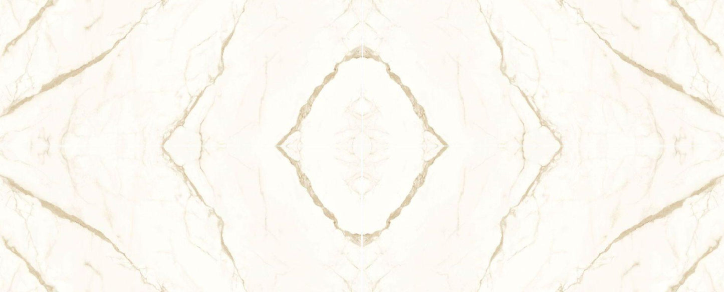 Raphael Stone Calacatta Oro Bookmatched 127" x 64" Porcelain Slab