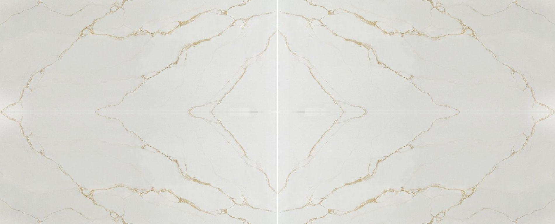 Raphael Stone Calacatta Palermo Bookmatched Polished 126" x 63" Quartz Slab