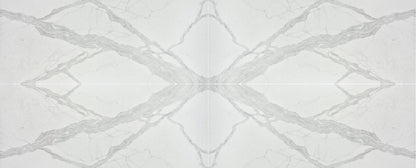 Raphael Stone Calacatta Pyrenees Bookmatched Polished 126" x 63" Quartz Slab