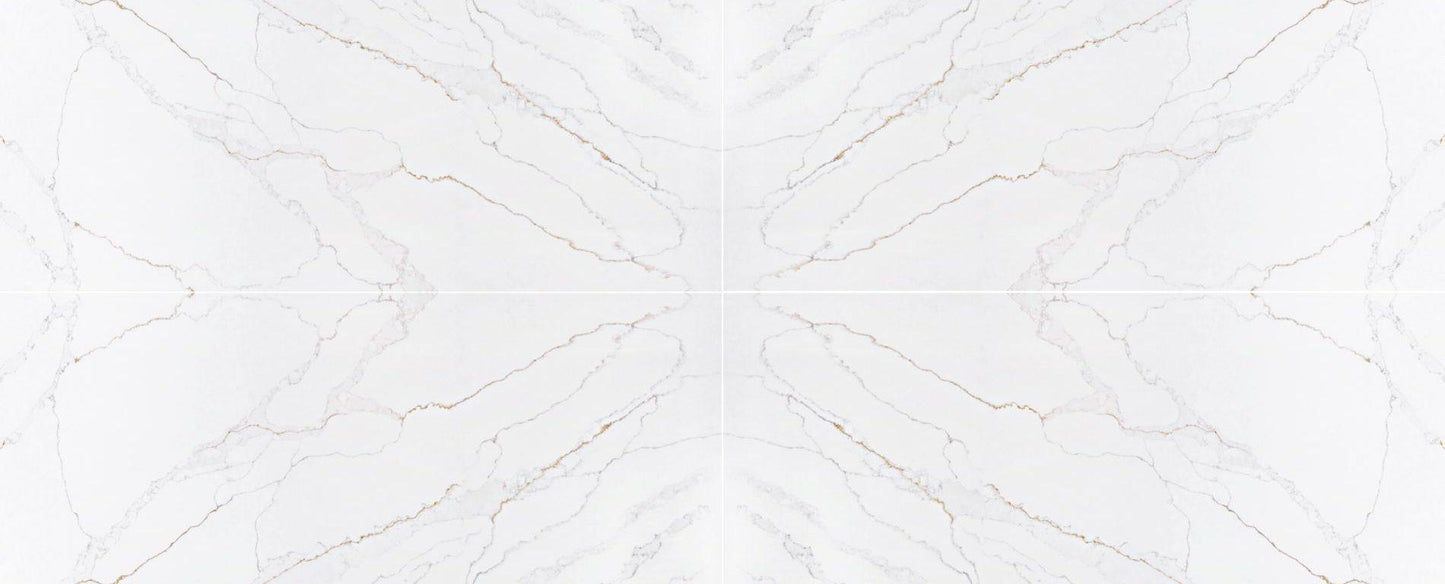 Raphael Stone Calacatta Romano Polished 126" x 63" Quartz Slab