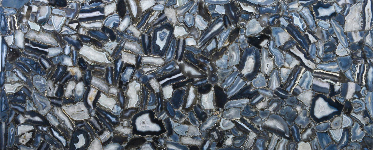 Raphael Stone Grey Agate Polished 120" x 57" Semi-Precious Natural Quartz Slab