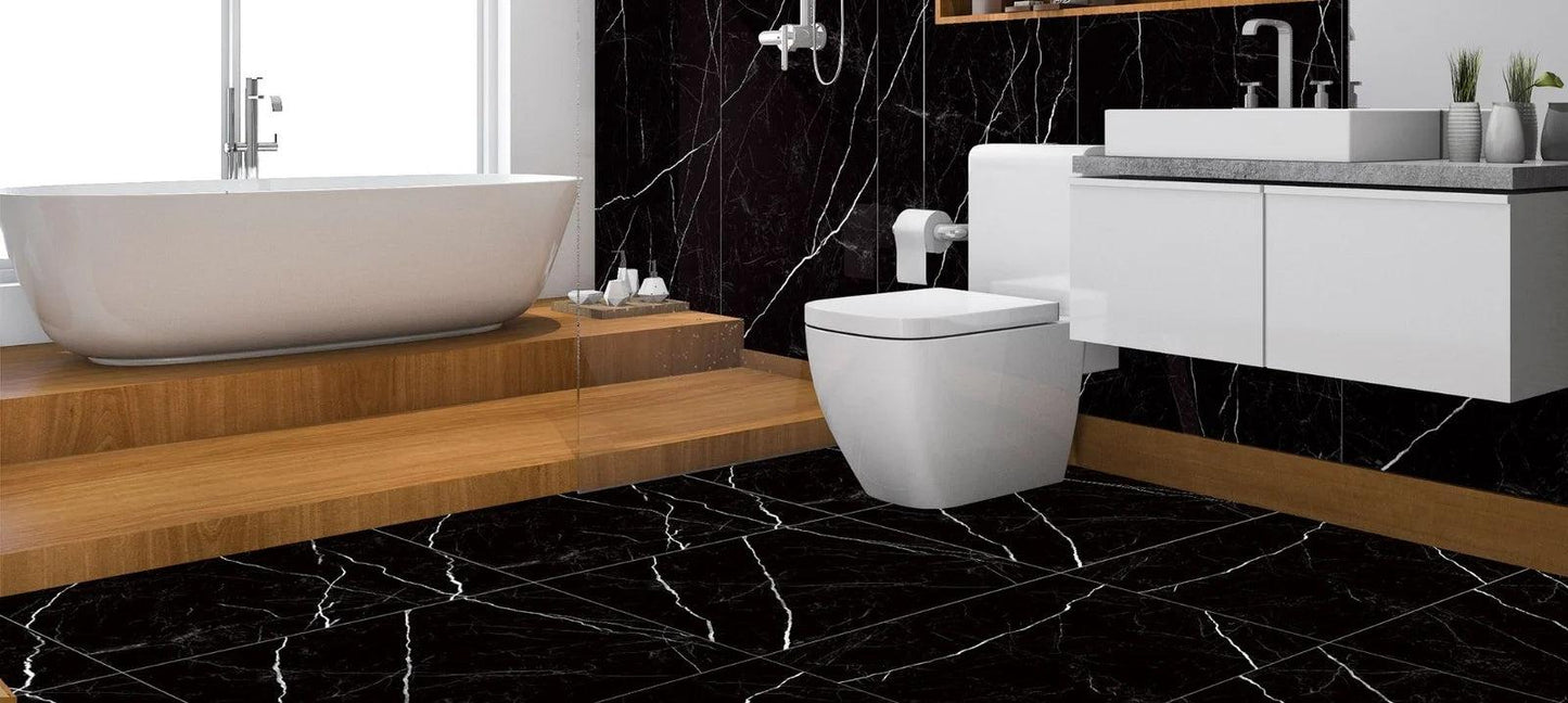 Raphael Stone Nero Marquina Matte/Polished Porcelain Tile