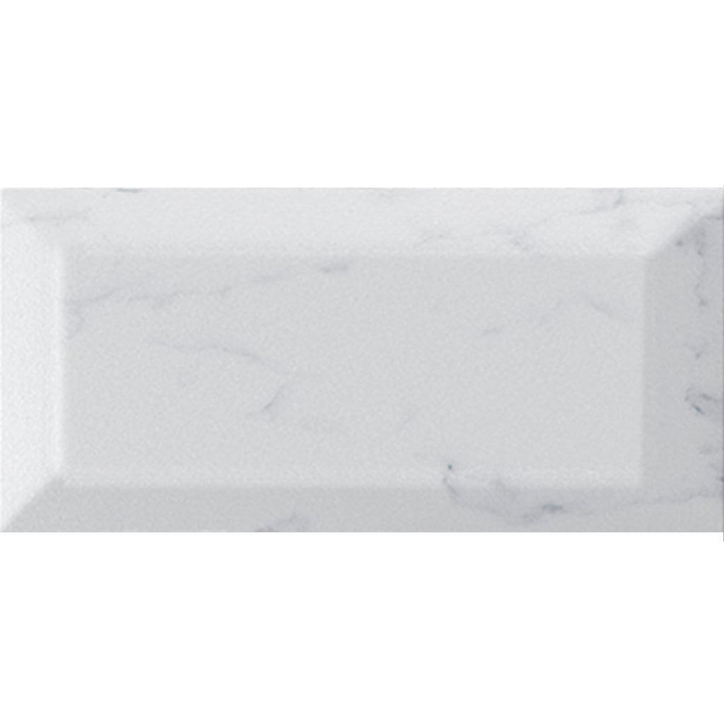 Siena Decor Bisel Brillo Collection Carrara 4" x 8" Polished Porcelain Subway Tile