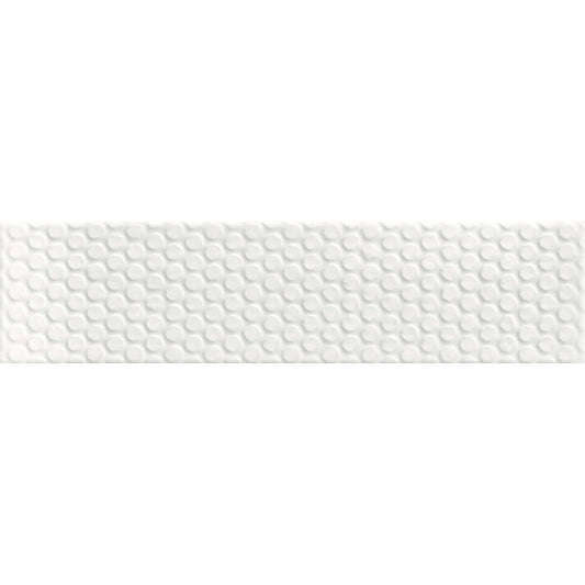 Siena Decor Bubble Collection White 3" x 12" Polished Porcelain Decorative Subway Tile