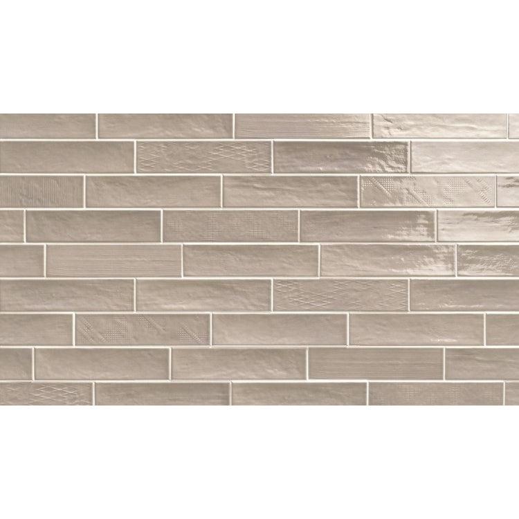 Siena Decor Chic Collection Grey 2.5" x 10" Polished/Matte Porcelain Subway Tile