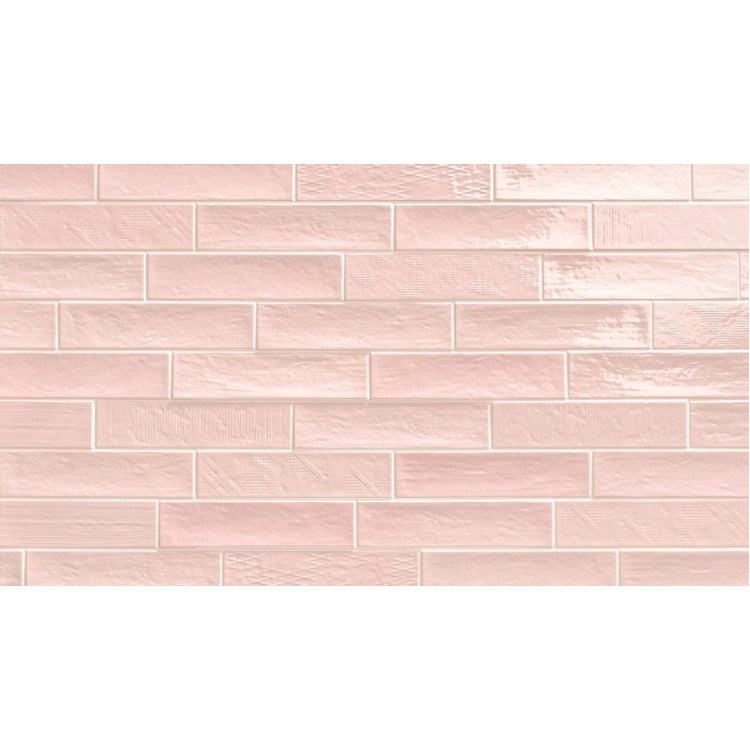 Siena Decor Chic Collection Rose 2.5" x 10" Polished Porcelain Subway Tile