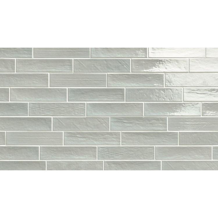 Siena Decor Chic Collection Sky 2.5" x 10" Polished/Matte Porcelain Subway Tile