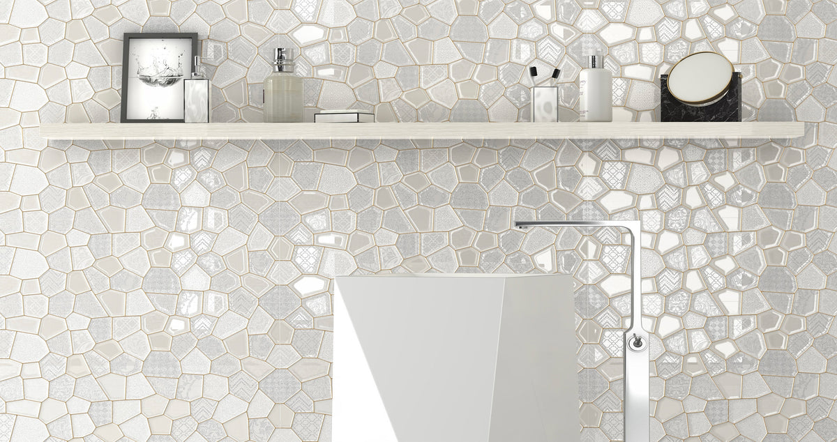 Siena Decor Colorgloss Collection White Honey Bijou 10" x 30" Porcelai ...