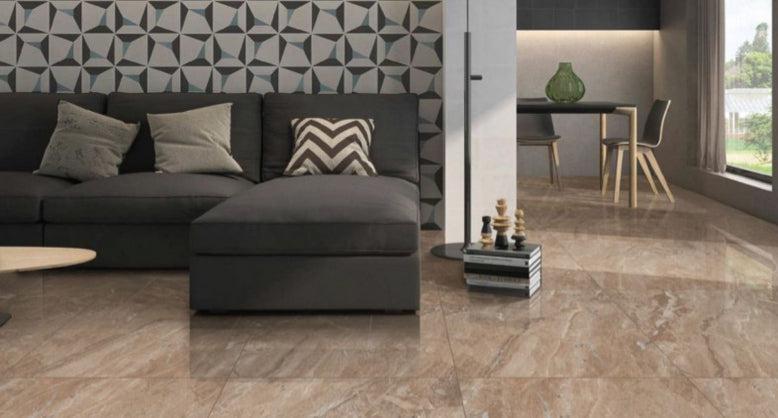 Siena Decor Corina Collection Brown 24" x 24" Polished Porcelain Tile