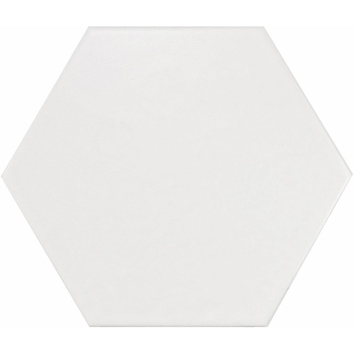 Siena Decor Country Collection White Hexagon 5" x 4" Matte Porcelain Tile