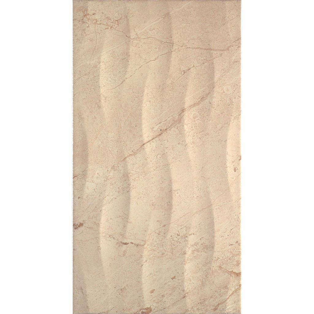 Siena Decor Daino Collection Crema Ondas 12" x 24" Polished Porcelain Tile