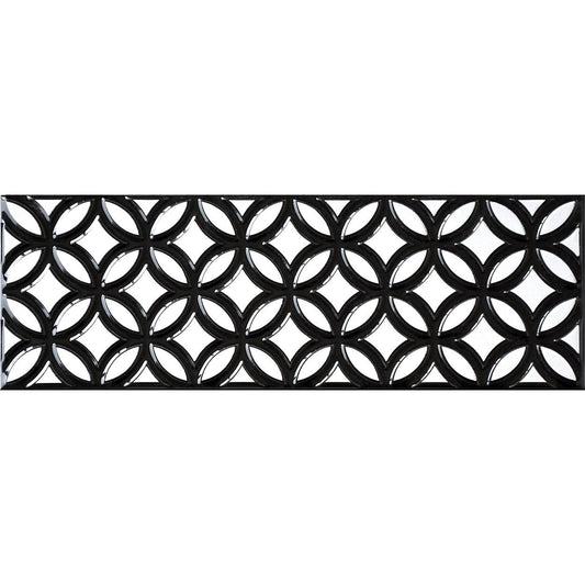 Siena Decor Patchwork Collection 3D Black Deco A 4" x 16" Polished Porcelain Decorative Subway Tile