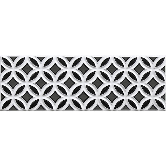 Siena Decor Patchwork Collection 3D White Deco A 4" x 16" Polished Porcelain Decorative Subway Tile