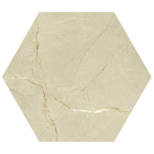 Siena Decor Pulpis Collection Beige 8" x 9" Matte Hexagon Porcelain Tile