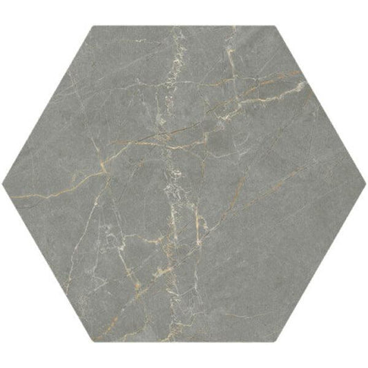 Siena Decor Pulpis Collection Dark Grey 8" x 9" Matte Hexagon Porcelain Tile