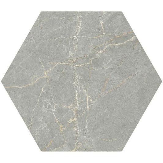 Siena Decor Pulpis Collection Grey 8" x 9" Matte Hexagon Porcelain Tile